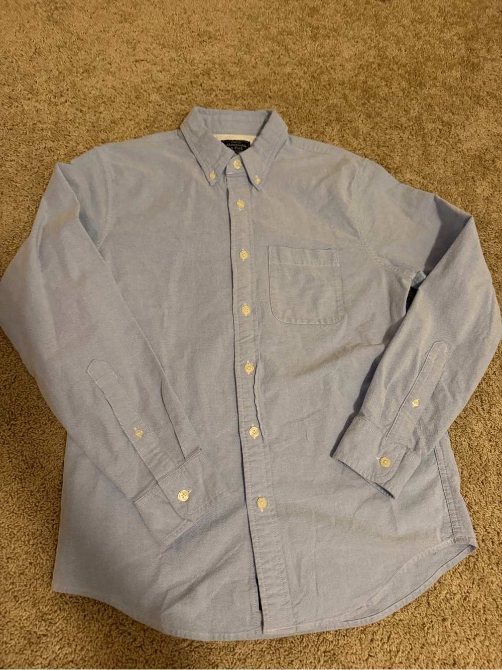 Abercrombie & FitchLight Blue Button-Down Cotton Men's Shirt